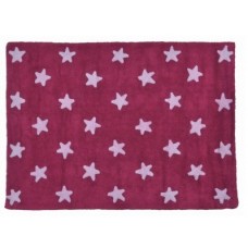 Washable Cotton Multi stars : Fuchsia - White Washable Cotton Multi stars : Fuchsia - White